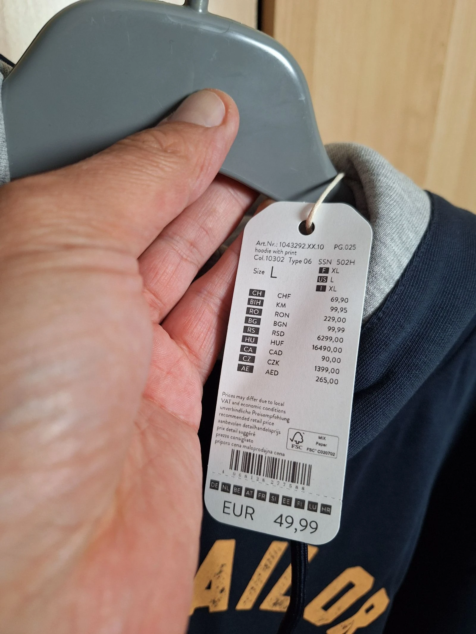 Suéter com capuz Tom Tailor azul marinho tamanho G com etiqueta – photo 4